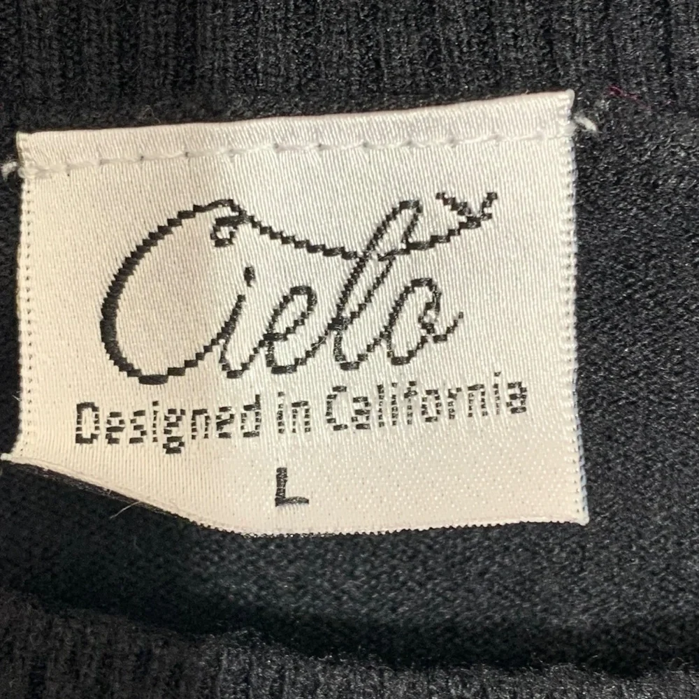 Cielo Sweater Kids Large Black Crewneck Long Sleeve Viscose Blend‎ Pullover